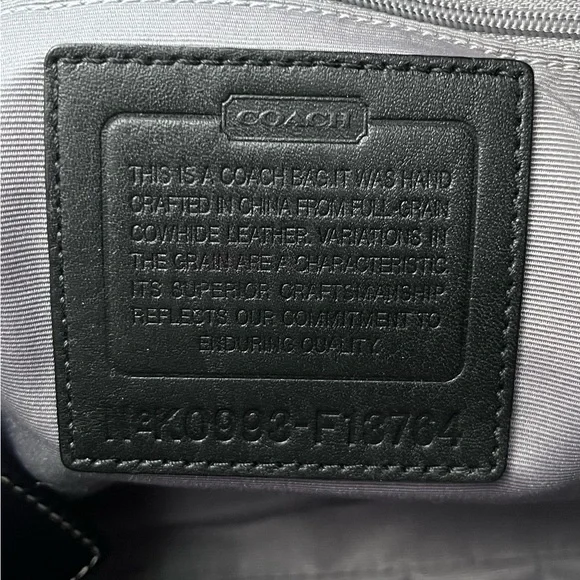 Coach Black Leather Bag F13764 - Picture 11 of 16